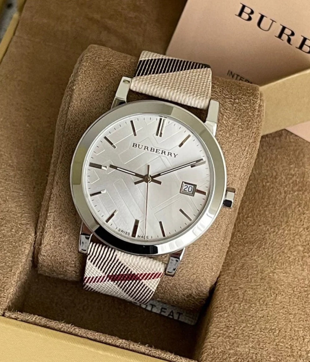 Burberry BU9357 The City men’s watch presented in branded box with silver dial