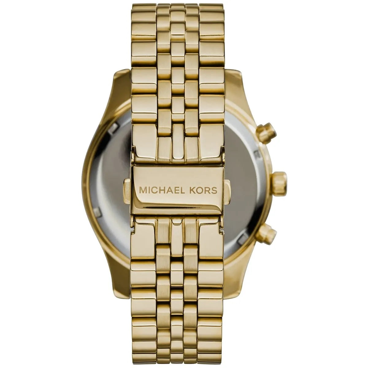 Clasp and strap view of Michael Kors MK8286 men's gold stainless steel watch