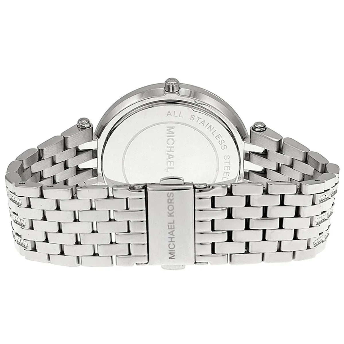 Back case of Michael Kors MK3218 with stainless steel finish