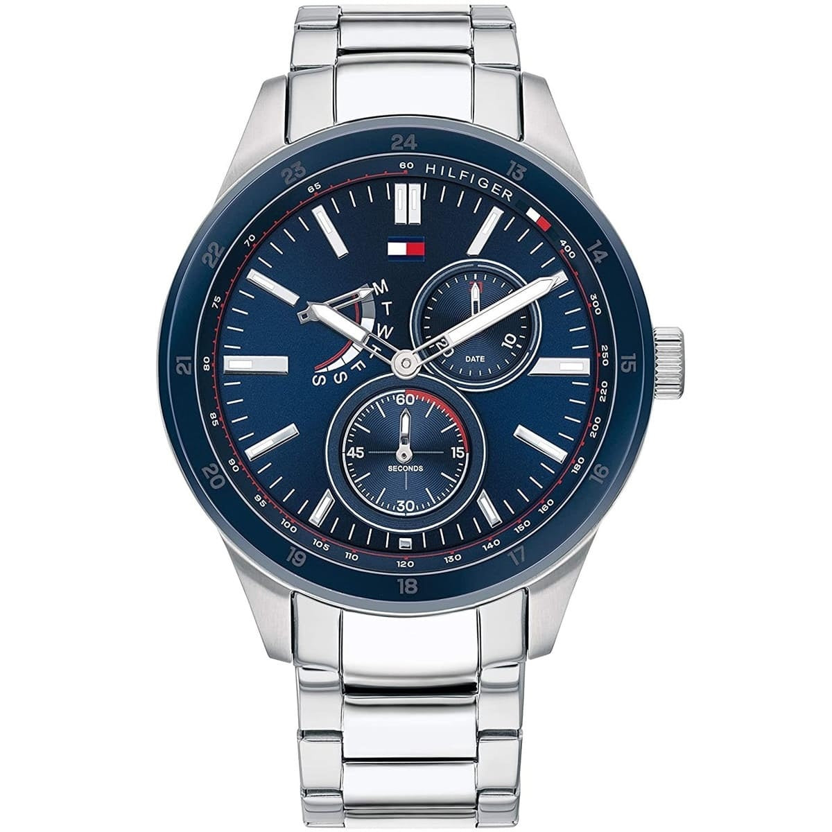 Tommy Hilfiger 1791640 men's watch with blue dial and silver stainless steel strap