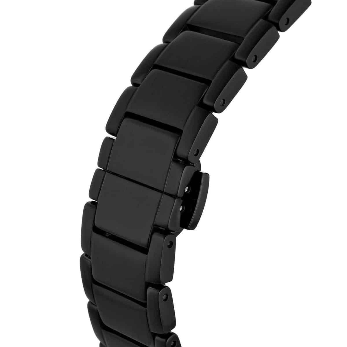 Detail of black stainless steel bracelet on Emporio Armani AR11242 Mario watch