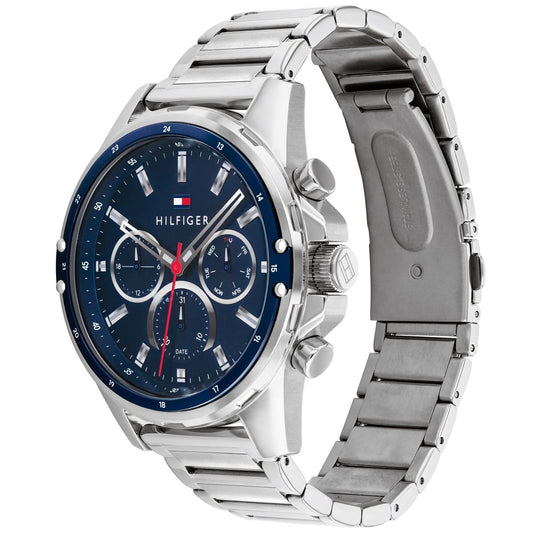 Tommy Hilfiger 1791788 Mason Men's Blue & Silver Strap Watch