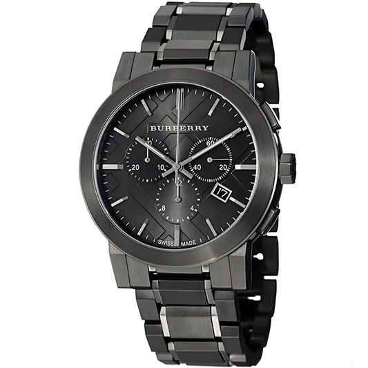 Burberry BU9365 - The City Men's Gunmetal Grey & Blue Chronograph Burberry BU9365 - The City Men's Gunmetal Grey & Blue Chronograph