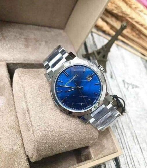 Burberry The City 2 stainless steel watch with blue face