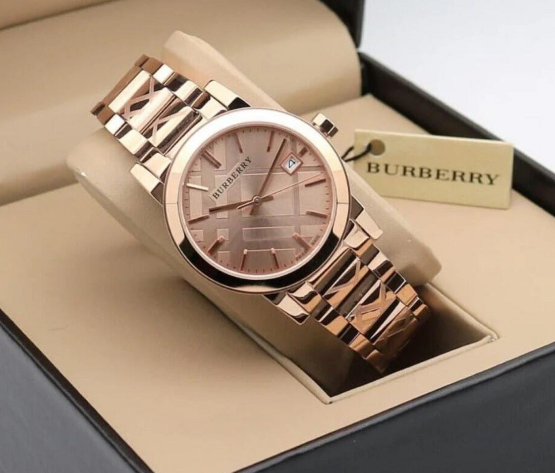 Burberry BU9146 The City women’s rose gold watch in original branded watch box