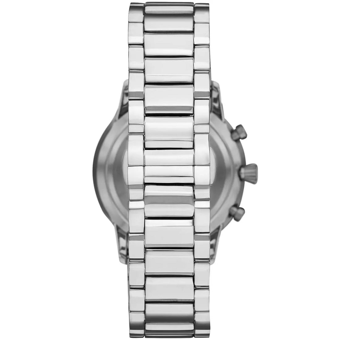 Back view of Emporio Armani AR11208 Giovanni showing stainless steel strap and secure clasp