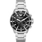 Front view of Emporio Armani AR11360 showcasing bold black dial and diver bezel