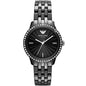 Front view of Emporio Armani AR1478 showing black dial and sparkling crystal hour markers