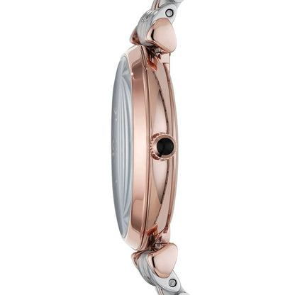 Side angle of Emporio Armani AR1725 featuring elegant two-tone design