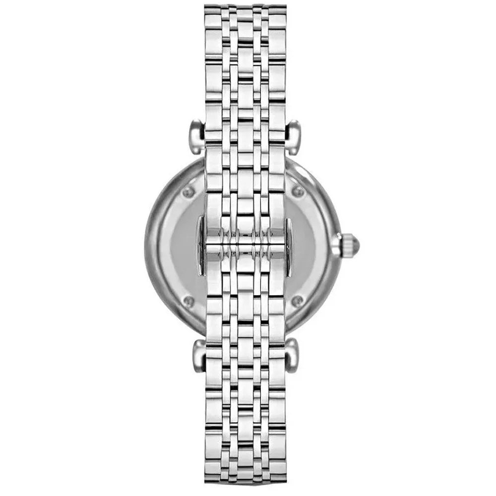 Back view of Emporio Armani AR1779 women’s watch with stainless steel case