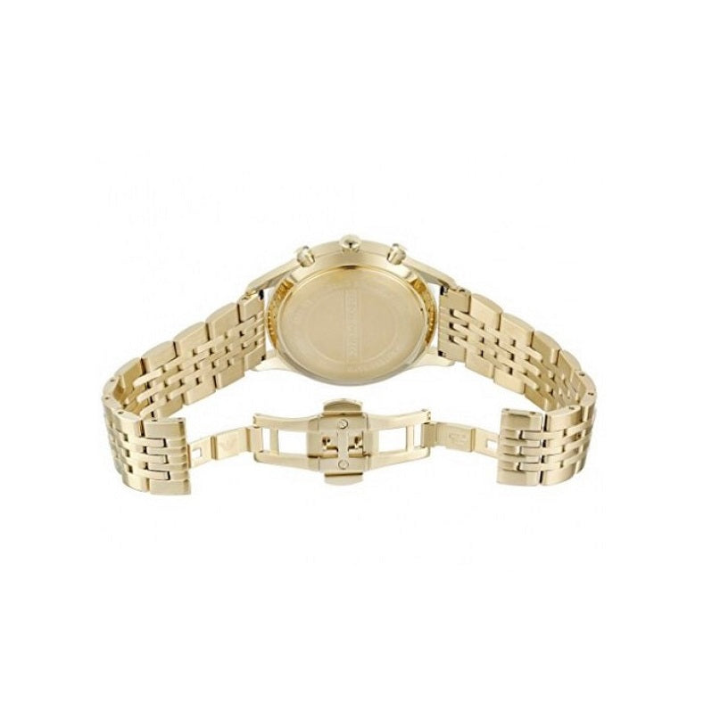Back view of Emporio Armani AR1893 highlighting caseback design and bracelet clasp
