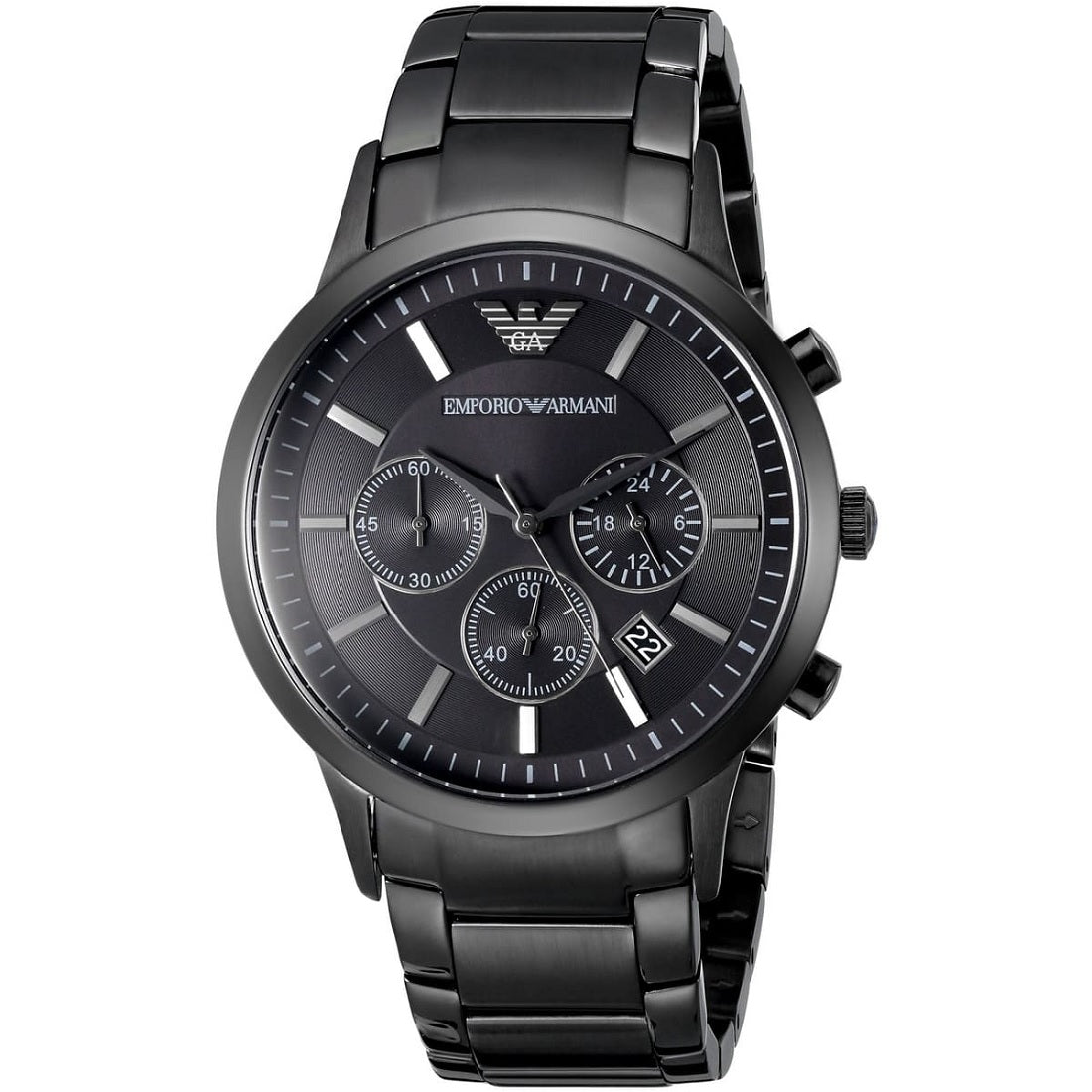 Emporio Armani AR2453 Renato men’s watch with stainless steel black strap and black dial