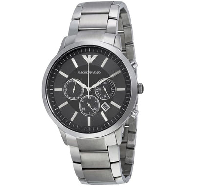 Emporio Armani AR2460 Renato men’s watch with stainless steel silver bracelet and black dial