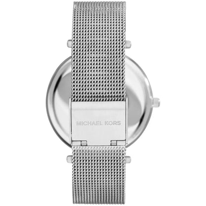 Back view of Michael Kors MK3367 revealing the mesh strap and engraved caseback