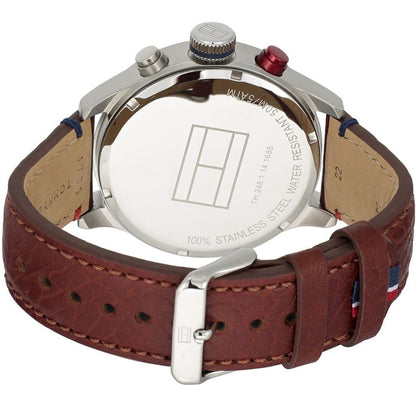 Back case view of Tommy Hilfiger 1791066 men’s watch, highlighting the stainless steel finish.