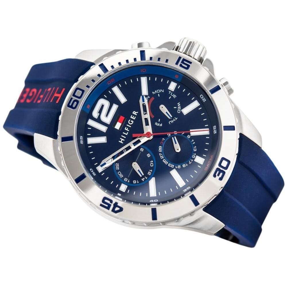 Tommy Hilfiger 1791142 men's watch with blue dial and blue silicone strap