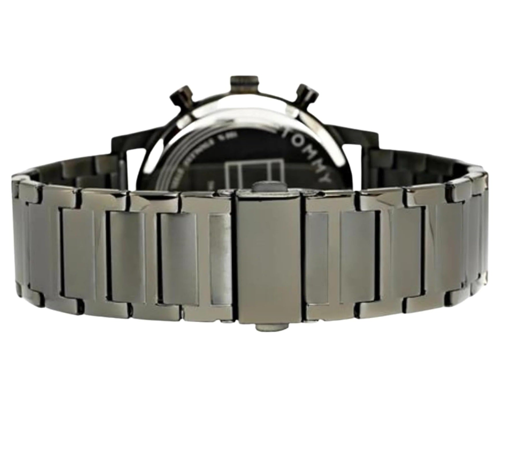Clasp and bracelet view of Tommy Hilfiger 1791456 with grey stainless steel strap