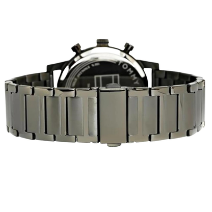 Clasp and bracelet view of Tommy Hilfiger 1791456 with grey stainless steel strap