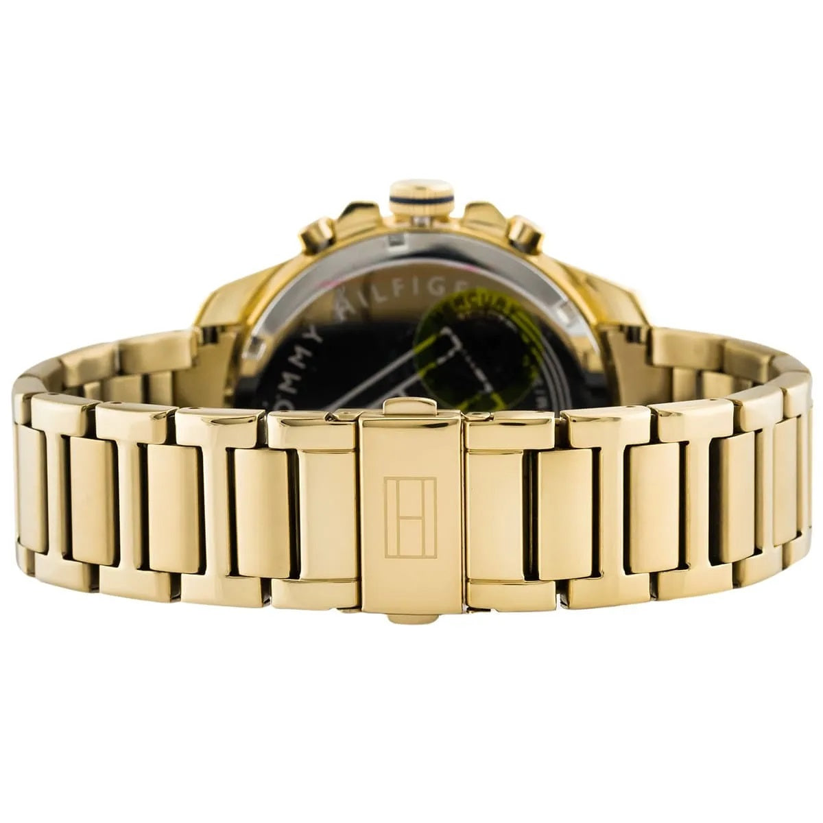Tommy Hilfiger 1791538 clasp view showing gold-tone stainless steel bracelet
