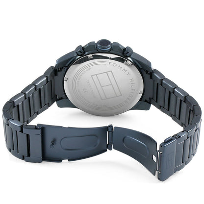 Blue stainless steel open strap and clasp of Tommy Hilfiger 1791560 watch