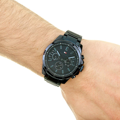 Tommy Hilfiger 1791560 men's blue watch worn on wrist