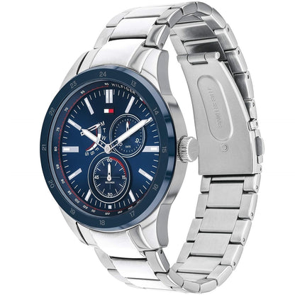 Side view of Tommy Hilfiger 1791640 men's watch showing stainless steel case and crown